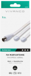 Adapter Vivanco FM/UKW Radio Antenna Coax male, valge