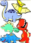 Dekoratiivne kleebis Marko Dinosaurs, 41.5 cm x 31 cm