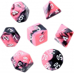 T&auml;ringud Rebel RPG Dice Set - Pink and Black