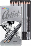 Grafiitpliiats Colorino Artist Sketching Set, 4H/2H/H/F/HB/B/2B/4B/6B/8B/D/M, hall v., 12 tk