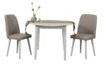 S&ouml;&ouml;gitoa komplekt Kalune Design Vina 1005, valge v./kreemjasvalge v.