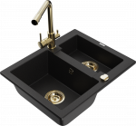 K&ouml;&ouml;givalamu koos kraaniga Mexen Carlos Duero, graniit, 58.2 cm x 47.5 cm x 17.7 cm, kuldne/must