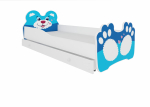 Lastevoodi ADRK Bear, sinine v./valge v., 70 x 140 cm, voodipesu kastiga, madratsiga