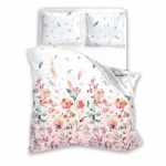 Voodipesukomplekt PIA-05, valge/roheline/roosa, 200 x 220 cm