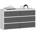 Kummut Akord Furniture Factory CL100 6SZ, tumehall v., 57 cm x 35 cm x 100 cm