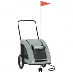 Jalgrattahaagis koertele, pol&uuml;vin&uuml;&uuml;lkloriid (pvc)/metall/oxfordi kangas, hall v.