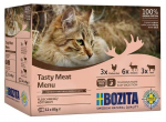 Kassi m&auml;rgtoit Bozita Tasty Meat Menu, veiseliha/kanaliha/hirveliha, 12 x 85 g