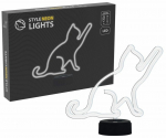 Dekoratsioon "Kass" Manta Style Neon Lights LED-valgustusega, 26.8 cm, 24.4 cm, valge v.