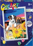 Maalimine numbrite j&auml;rgi Ravensburger CreArt Paw-fection, sinine v./pruun v./kollane v.