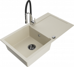 K&ouml;&ouml;givalamu koos kraaniga Mexen Leo, graniit, 90 cm x 50 cm x 19 cm, must/kroom/pruunikas