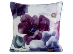 Dekoratiivpadjap&uuml;&uuml;r Flowers 8, valge v./violetne v., 45 cm x 45 cm