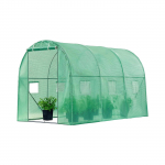 Akendega kaarjas kasvuhoone, pol&uuml;et&uuml;leen, 3 x 2 m, roheline v.