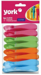 Pesul&otilde;ks York Extra, 7 cm, plastik, 16 tk, mitmev&auml;rviline