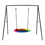 Kiik koos raamiga lastele EcoToys Stork Nest, 167 cm, 188 cm, must v./mitmev&auml;rviline