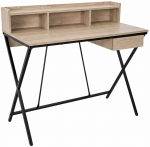 Kirjutuslaud ja riiul Akord Furniture Factory Flexo, 50 cm x 100 cm, 89.5 cm, must v./sonoma tamm v.