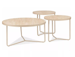 Kohvilaudade komplekt Demeter, beež v./ka&scaron;miir v., 50 - 80 cm x 80 cm x 40 - 50 cm, 3 tk