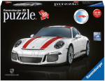 3D-pusle Ravensburger Porsche 911R 12528, 25 cm x 10 cm, 108 tk, valge/punane