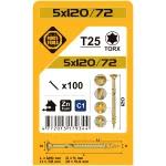 Puidukruvi, universaalsed Forte Tools TX25, 5 x 120 mm, kollane v., 100 tk