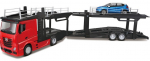 M&auml;nguautode transportija Bburago Mercedes-Benz Actros With Renault Captur 31457, 1:43, sinine v./must v./punane v.