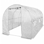 Akendega kaarjas kasvuhoone, pol&uuml;et&uuml;leen, 3 x 2 m, valge v.