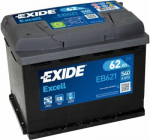 Aku Exide Excell EB621, 12 V, 55 Ah, 620 A