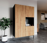 Riidekapp Lanzzi SF-LAN-A-SZA120, pruun v./must v., 60 cm x 120 cm x 200 cm