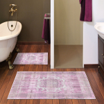 Vannitoamattide komplekt Foutastic 299ANR1597, valge/roosa, 150 cm x 60 cm
