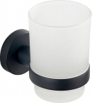 Vannitoa klaas ja hoidik Mexen Tiber, must, 10.5 cm x 9.7 cm x 6.7 cm