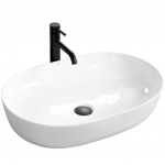 Vannitoa kraanikauss Rea, keraamiline, 60.5 cm x 41 cm x 12 cm, valge v.