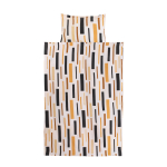 Voodipesukomplekt Okko CD018, pruun v./valge v., 50 x 70 cm, 140 x 200 cm, 2 os.