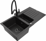 K&ouml;&ouml;givalamu koos kraaniga Mexen Matias Duo, graniit, 90 cm x 50.5 cm x 20 cm, metallic black/silver