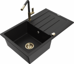 K&ouml;&ouml;givalamu koos kraaniga Mexen Bruno, vaik/graniit, 79.5 cm x 49.5 cm x 20 cm, must