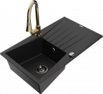 K&ouml;&ouml;givalamu koos kraaniga Mexen Cesar, vaik/graniit, 77.5 cm x 47 cm x 19 cm, must