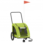 Jalgrattahaagis koertele, pol&uuml;vin&uuml;&uuml;lkloriid (pvc)/metall/oxfordi kangas, roheline v.