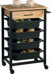 Serveerimisk&auml;rud Kesper Kitchen Trolley, 47 cm x 85 cm, 37 cm, Must v./Pruunikas v.