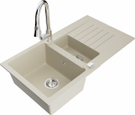 K&ouml;&ouml;givalamu koos kraaniga Mexen Matias, graniit, 90 cm x 50.5 cm x 20 cm, kroomi/beež