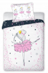 Voodipesukomplekt Faro Ballet Dance Doll PPF-22, sinine v./valge v./roosa v., 40 x 60 cm, 100 x 135 cm
