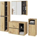 Vannitoa m&ouml;&ouml;bli komplekt Akord Furniture Factory Vami, tamm v./grafiit v., 30 cm x 50 cm x 170 cm