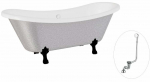 Vann, teisaldatav Besco Amelia Glam, 190 cm x 77 cm x 69 cm, ovaalne, h&otilde;be/must