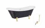 Vann, teisaldatav Besco Amelia Glam, 190 cm x 77 cm x 69 cm, ovaalne, kuldne/grafiit