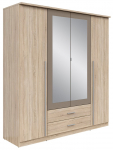 Riidekapp Kredo, sonoma tamm v., 57.9 cm x 181 cm x 199 cm, peegliga
