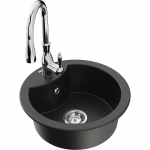 K&ouml;&ouml;givalamu koos kraaniga Mexen Diego, graniit, 48.8 cm x 48.8 cm x 16.7 cm, metallic black/gold+chrome