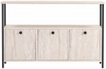 Konsoollaud Nordure Solace, must v./travertine v., 30 cm x 120 cm x 77 cm