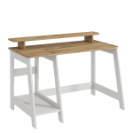 Kirjutuslaud ja riiul Kalune Design Country, 120 cm x 60 cm, 73 cm, tamm v./valge v.