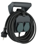 Pikendusjuhe Electraline, 3 x 1,5 mm&sup2;, 10 m, 1 pesa, must v.