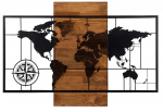 Seinadekoor Wallity World Map Wıth Compass, 85 cm x 58 cm