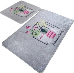 Vannitoamattide komplekt Foutastic Botanical Sweets 359CHL4502, mitmev&auml;rviline, 100 cm x 60 cm