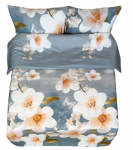 Voodipesukomplekt Rustilė Dreamer 1121, valge v./roheline v./hall v., 70 x 70 cm, 200 x 200 cm, 4 os.