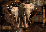 Fototapeet Artgeist Brown Elephants, 70 cm x 100 cm