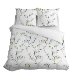 Voodipesukomplekt SJB-436, valge v./hall v./pruun v., 70 x 80 cm, 140 x 200 cm